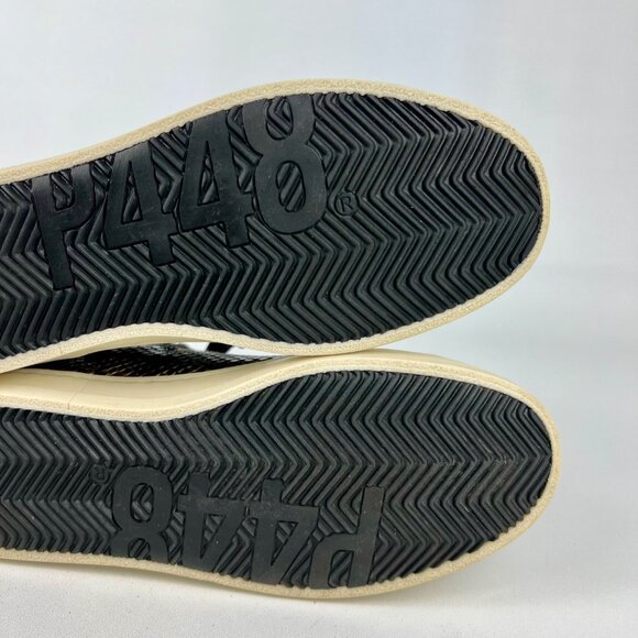 P448 Womens Skate High Top Sneakers Python Brown Snakeskin Glitter size 37 US 7 - Picture 14 of 16